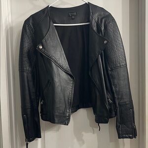 Topshop Black Biker Leather Jacket